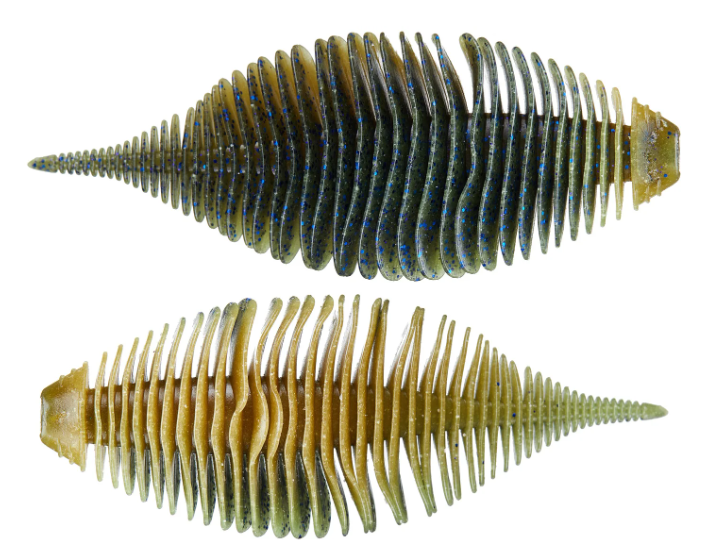 Geecrack 3.8” Bellows Gill 5pk Soft Baits - HoneyDew-#LV Solar Flare-AJ's Spicy Avocado-Green Pumpkin-Bug Bomb-Sunburned WM Gill-AJ’s Juice-Bluegill-Green Pumpkin Blue-Flash Gill - Carolina Fishing Tackle LLC