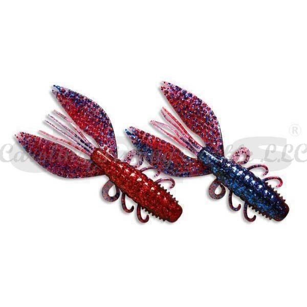 Deps Spiny Craw 4” Creature Bait 8pk - #23 Blue Glitter/Red Glitter-#58 Clear Rose Pepper - Carolina Fishing Tackle LLC