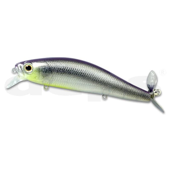 Deps Spiral Minnow Wake Bait - #16 Jet Black-#76 Chartreuse Sexy Shad - Carolina Fishing Tackle LLC