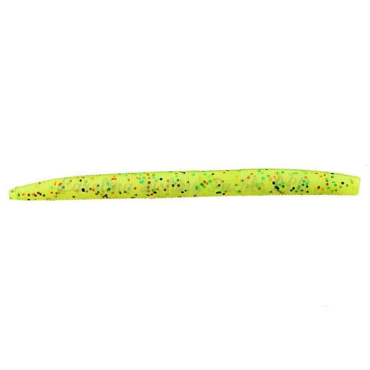 Gary Yamamoto 5” Senko Worm (10pk) - #156 Chartreuse W/Black Flakes-#327 Chart/Black/GREN/Copper FLK - Carolina Fishing Tackle LLC