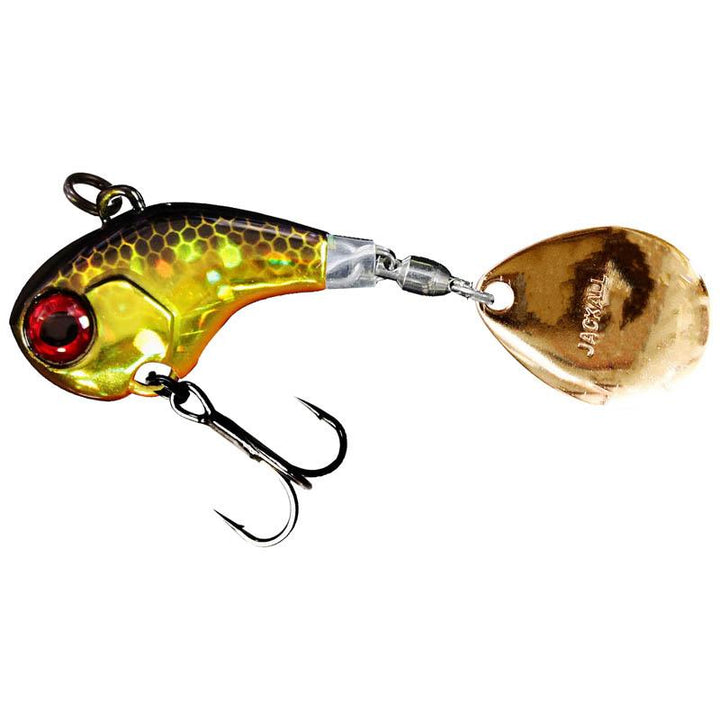 Jackall Deracoup Tail Spinner - HL Black & Gold / 1 oz-HL Lime Gold / 1 oz-HL Red Tiger / 3/4 oz-HL Red Tiger / 1 oz - Carolina Fishing Tackle LLC