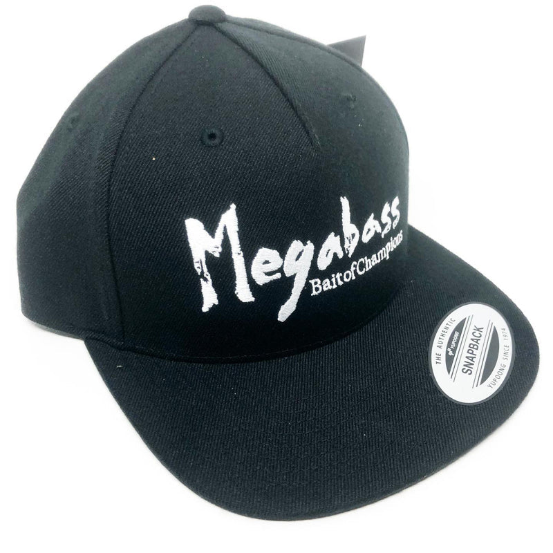 Megabass Brush Snap Back Black/White Hat Flat Bill - Default Title - Carolina Fishing Tackle LLC