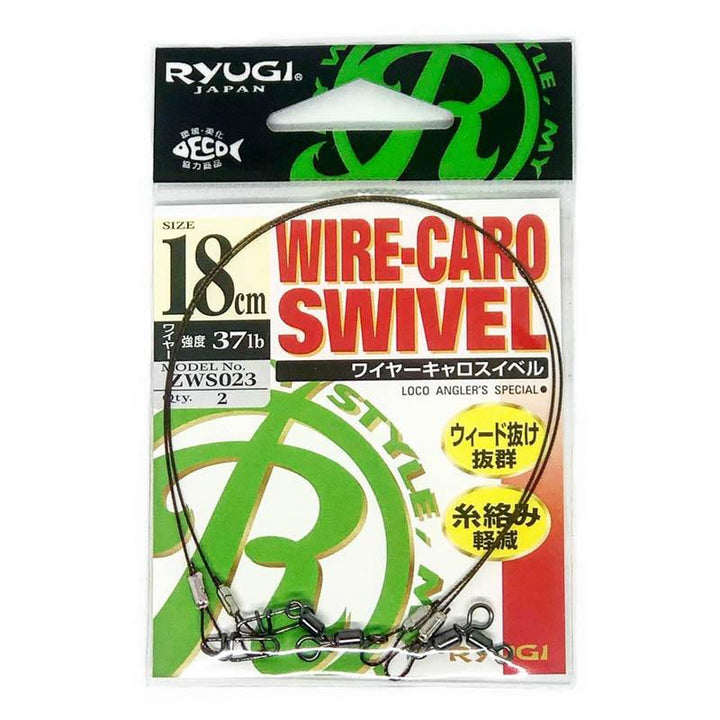 RYUGI Hooks Wire Caro Swivel 2pk - 10cm-14cm-18cm - Carolina Fishing Tackle LLC