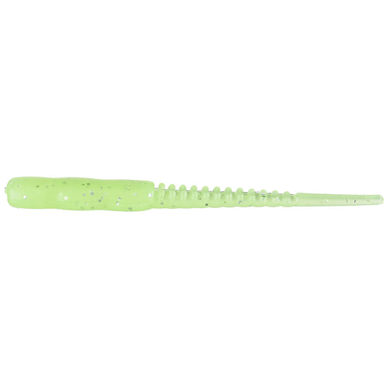 Reins Fishing 2” Rockvibe Shaker Worm 15pk - #129 Glow Chart Silver - Carolina Fishing Tackle LLC