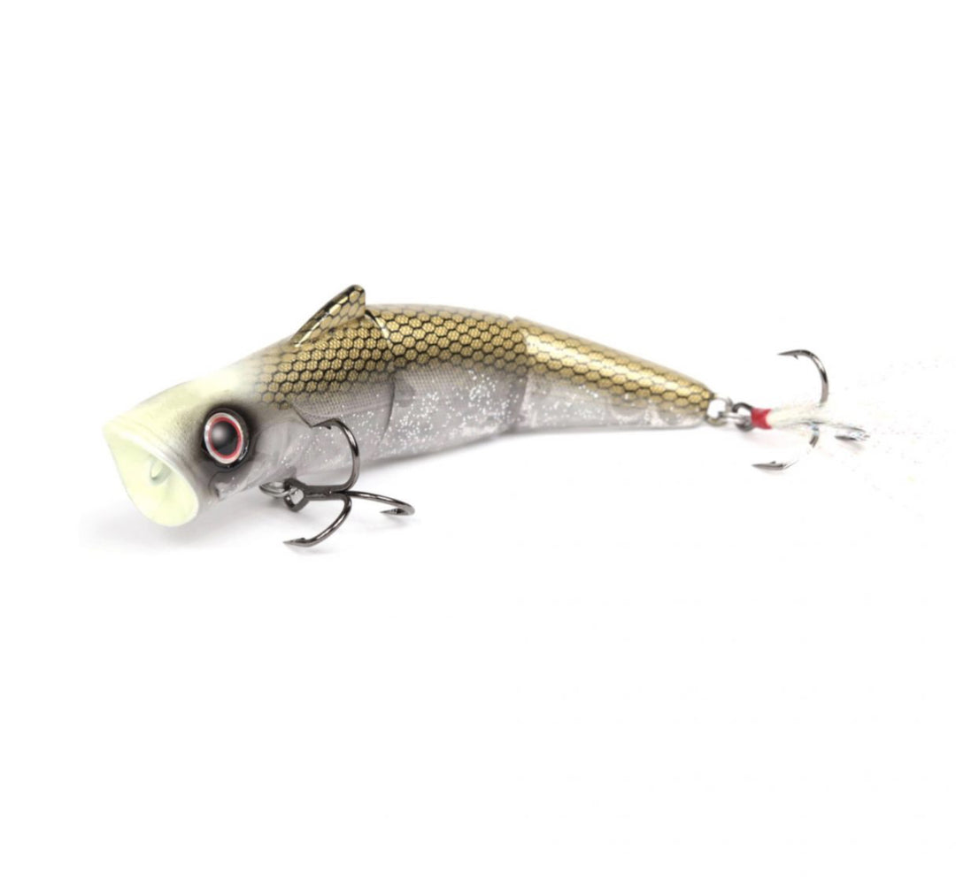 Biovex Joint Popper 90 Topwater - #64 Chart Back Clear Pearl-#77 Blue Gill-#86 Mirror Wakasagi-#104 Skeleton Bone-#80 GH Jewelry Shad-#29 Ayu Holo Reflector - Carolina Fishing Tackle LLC