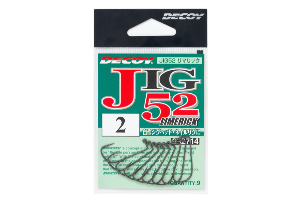 Decoy JIG52 Limerick Hover Strolling Hook - #2 - 9pk-#3 - 9pk - Carolina Fishing Tackle LLC