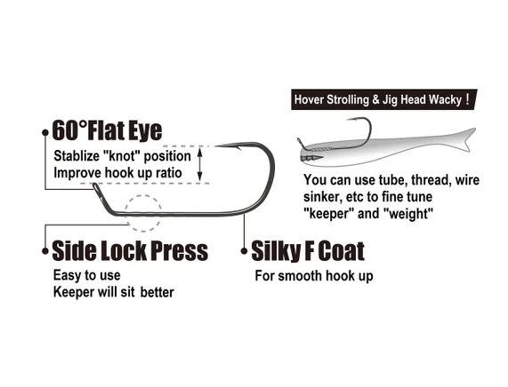 Decoy JIG53F 60 Degree Limerick Hover Strolling Hook - #1 - 9pk-#4 - 9pk - Carolina Fishing Tackle LLC
