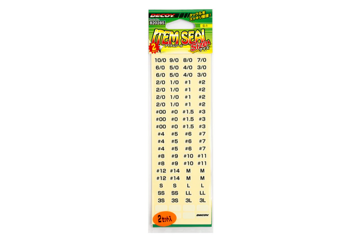 Decoy Sticker Labels/Item Seals - Hook Size-Weight-Line Size - Carolina Fishing Tackle LLC