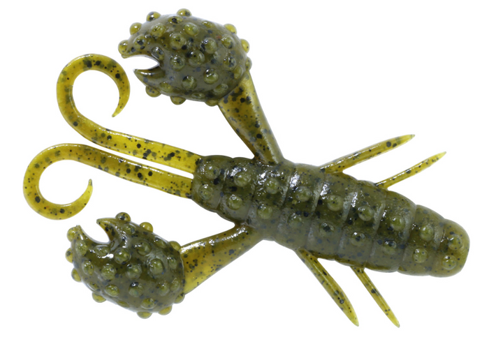 Deps Beckon Craw 3.5” Creature Bait 5pk - #45 Cherry Blossom-#80 Sapphire Blue/Blue & Green Flake-#07 Black/Blue Flake-#12 Green Pumpkin-#22 June Bug-#71 Green Pumpkin Blue Flake-#115 Green Pumpkin Purple & Green Flake - Carolina Fishing Tackle LLC