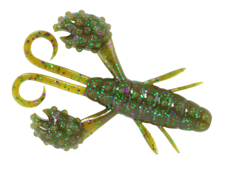 Deps Beckon Craw 3.5” Creature Bait 5pk - #45 Cherry Blossom-#80 Sapphire Blue/Blue & Green Flake-#07 Black/Blue Flake-#12 Green Pumpkin-#22 June Bug-#71 Green Pumpkin Blue Flake-#115 Green Pumpkin Purple & Green Flake - Carolina Fishing Tackle LLC
