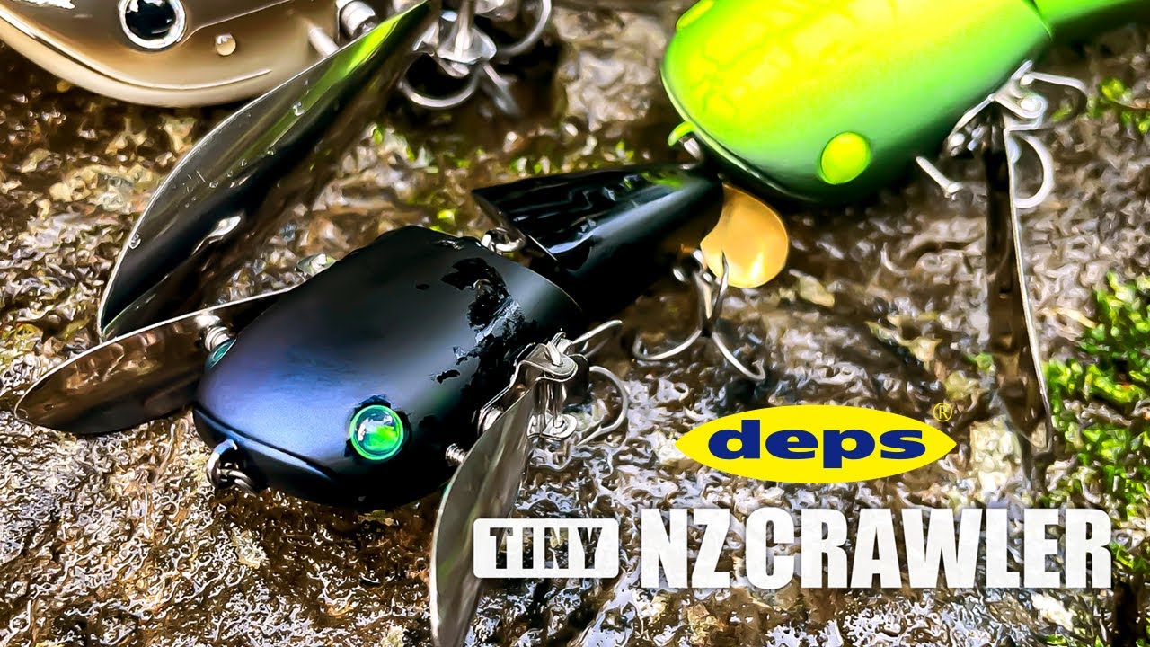 Deps NZ Crawler Tiny - #02 Jet Black-#12 Bone Crackle - Carolina Fishing Tackle LLC