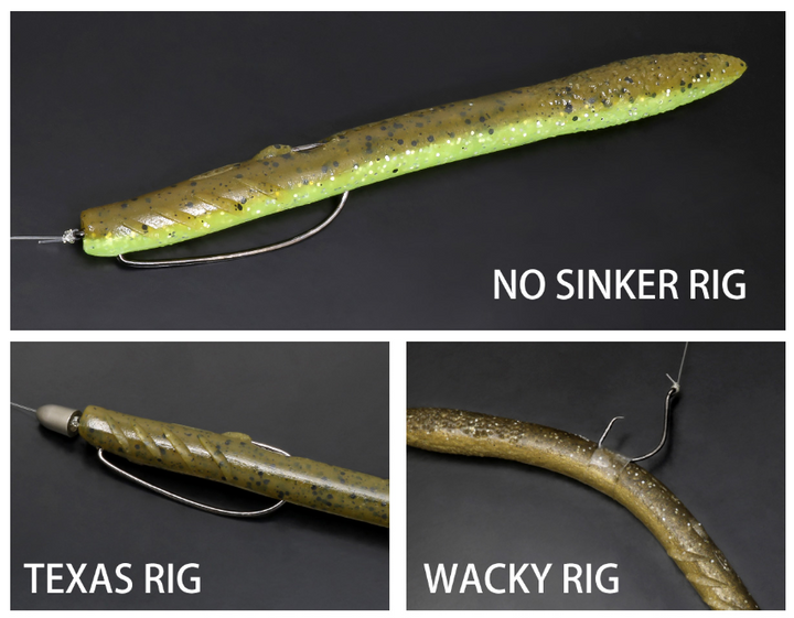 Deps SLENDER SCAT Soft Baits - #12 Green Pumpkin / 5 in - 5pk-#153 Green Pumpkin Blue Glitter / 5 in - 5pk-#144 Gori / 5 in - 5pk-#28 Scuppernong / 5 in - 5pk-#52 Green Pumpkin Chartreuse / 5 in - 5pk-#143 Mimizu / 5 in - 5pk-#71 Green Pumpkin Blue Flake / 5 in - 5pk-#22 Golden Shiner / 5 in - 5pk - Carolina Fishing Tackle LLC