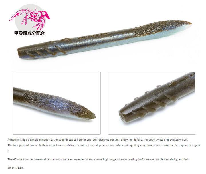 Deps SLENDER SCAT Soft Baits - #12 Green Pumpkin / 5 in - 5pk-#153 Green Pumpkin Blue Glitter / 5 in - 5pk-#144 Gori / 5 in - 5pk-#28 Scuppernong / 5 in - 5pk-#52 Green Pumpkin Chartreuse / 5 in - 5pk-#143 Mimizu / 5 in - 5pk-#71 Green Pumpkin Blue Flake / 5 in - 5pk-#22 Golden Shiner / 5 in - 5pk - Carolina Fishing Tackle LLC