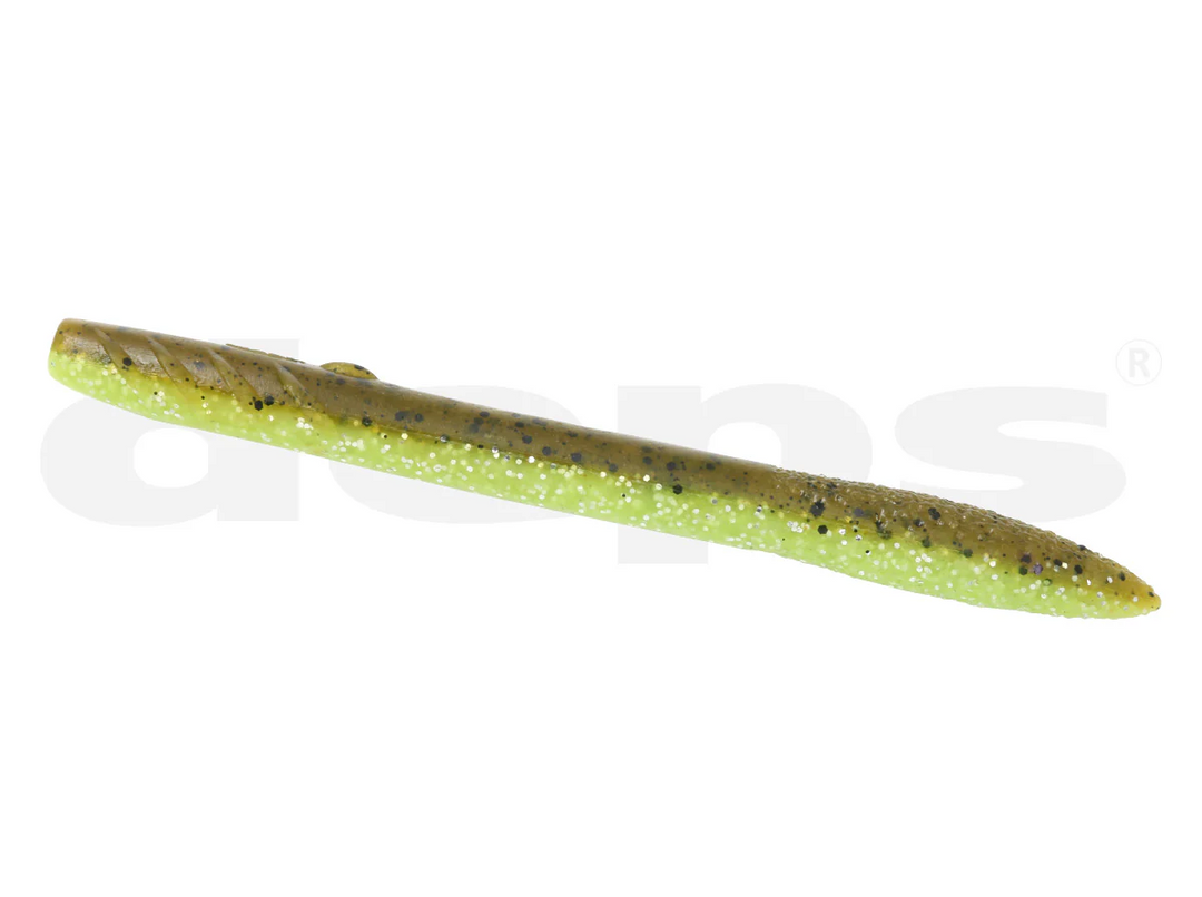 Deps SLENDER SCAT Soft Baits - #12 Green Pumpkin / 5 in - 5pk-#153 Green Pumpkin Blue Glitter / 5 in - 5pk-#144 Gori / 5 in - 5pk-#28 Scuppernong / 5 in - 5pk-#52 Green Pumpkin Chartreuse / 5 in - 5pk-#143 Mimizu / 5 in - 5pk-#71 Green Pumpkin Blue Flake / 5 in - 5pk-#22 Golden Shiner / 5 in - 5pk - Carolina Fishing Tackle LLC