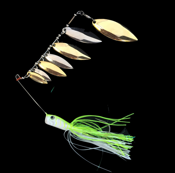 Biovex Lures 3/8 oz Hyper 7 Spinnerbait - #02 White-#04 Fire Tiger-#05 Red-#06 Black-#07 Kurokin-#10 White Chart - Carolina Fishing Tackle LLC