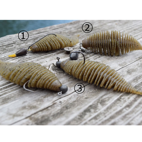 Geecrack 3.8” Bellows Gill 5pk Soft Baits - HoneyDew-