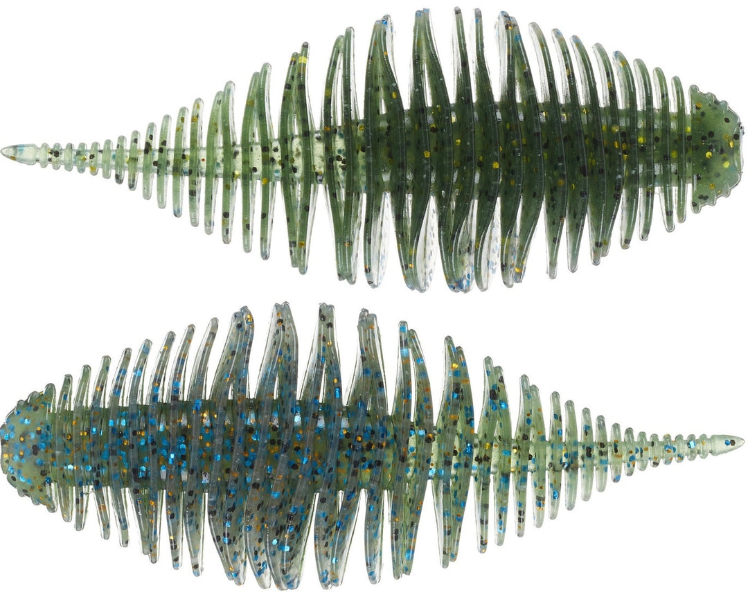 Geecrack 3.8” Bellows Gill 5pk Soft Baits - HoneyDew-