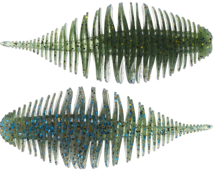 Geecrack 3.8” Bellows Gill 5pk Soft Baits - HoneyDew-