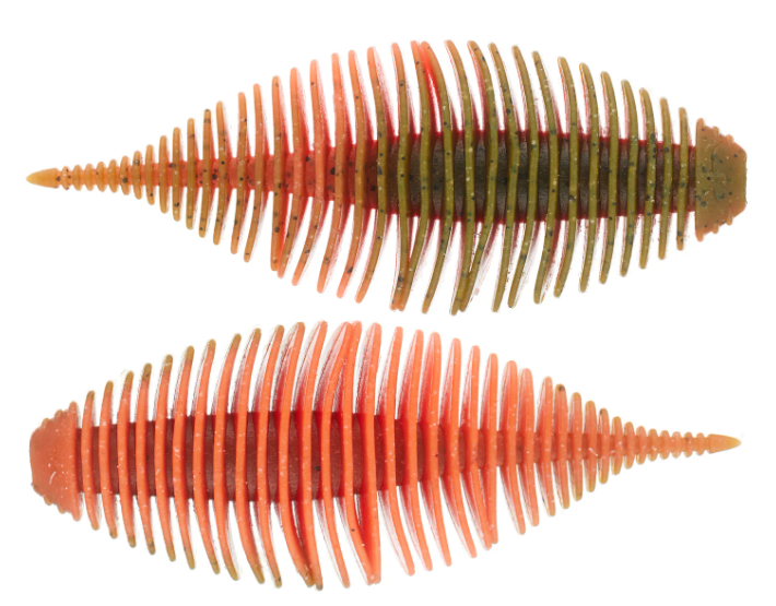 Geecrack 3.8” Bellows Gill 5pk Soft Baits - HoneyDew-#LV Solar Flare-AJ's Spicy Avocado-Green Pumpkin-Bug Bomb-Sunburned WM Gill-AJ’s Juice-Bluegill-Green Pumpkin Blue-Flash Gill - Carolina Fishing Tackle LLC