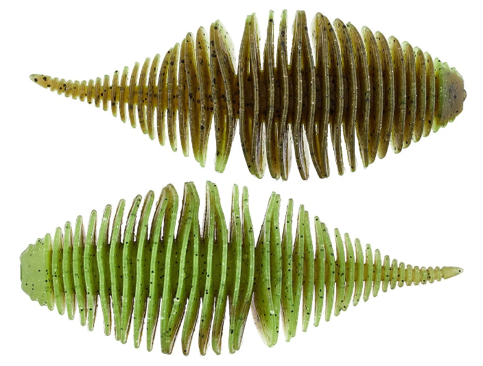 Geecrack 3.8” Bellows Gill 5pk Soft Baits - HoneyDew-#LV Solar Flare-AJ's Spicy Avocado-Green Pumpkin-Bug Bomb-Sunburned WM Gill-AJ’s Juice-Bluegill-Green Pumpkin Blue-Flash Gill - Carolina Fishing Tackle LLC