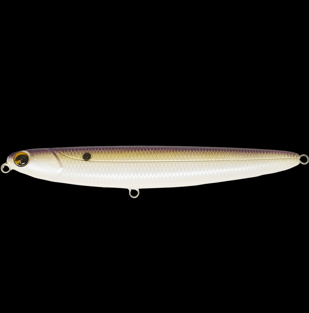 Ima Skimmer Walking Bait - #104 Chartreuse Shad-#109 Ghost Minnow-#135 Bone-#153 Blue Back Herring-#185 Chrome-#188 Ghost Chartreuse Herring-#191 Real Ghost Shad - Carolina Fishing Tackle LLC