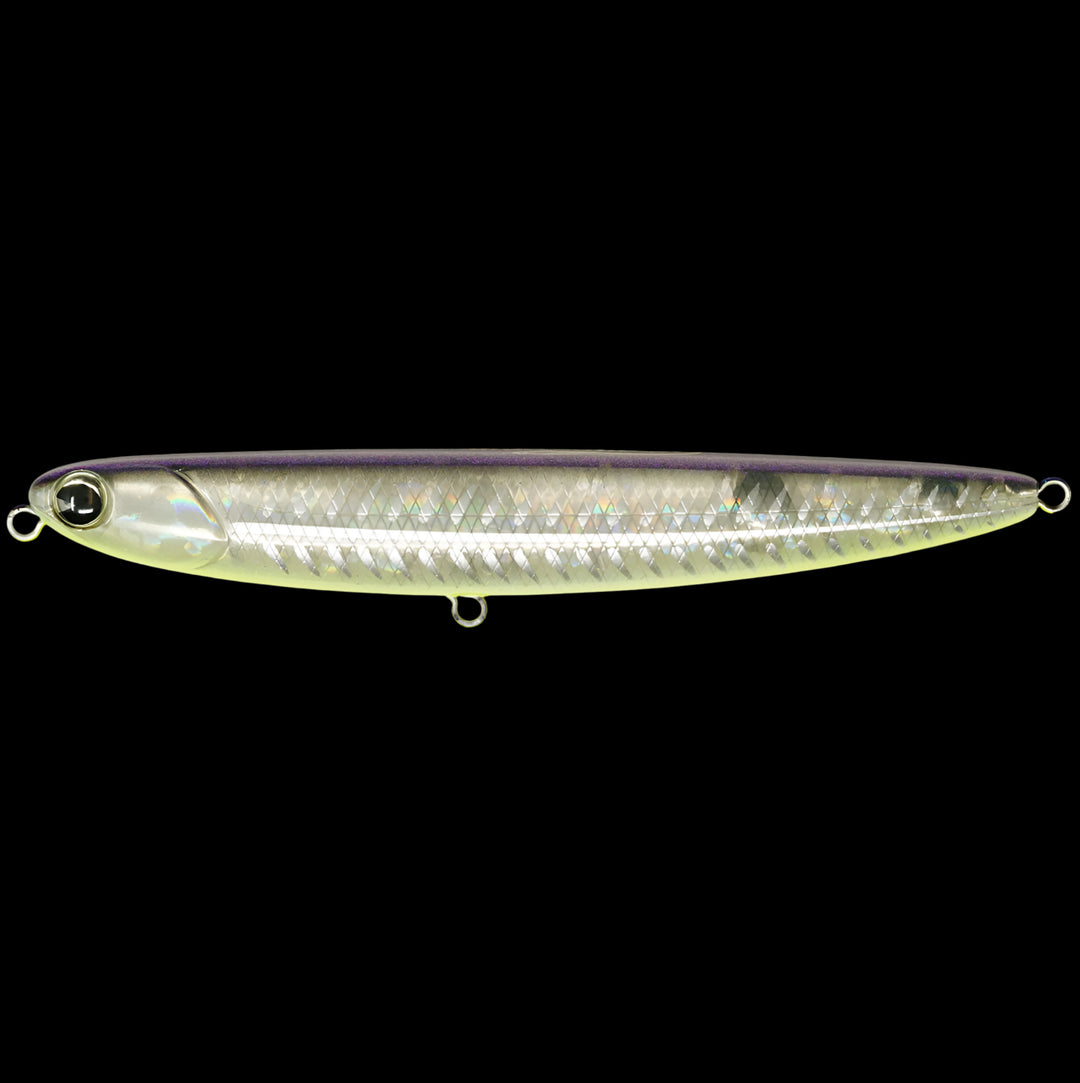Ima Skimmer Walking Bait - #104 Chartreuse Shad-#109 Ghost Minnow-#135 Bone-#153 Blue Back Herring-#185 Chrome-#188 Ghost Chartreuse Herring-#191 Real Ghost Shad - Carolina Fishing Tackle LLC