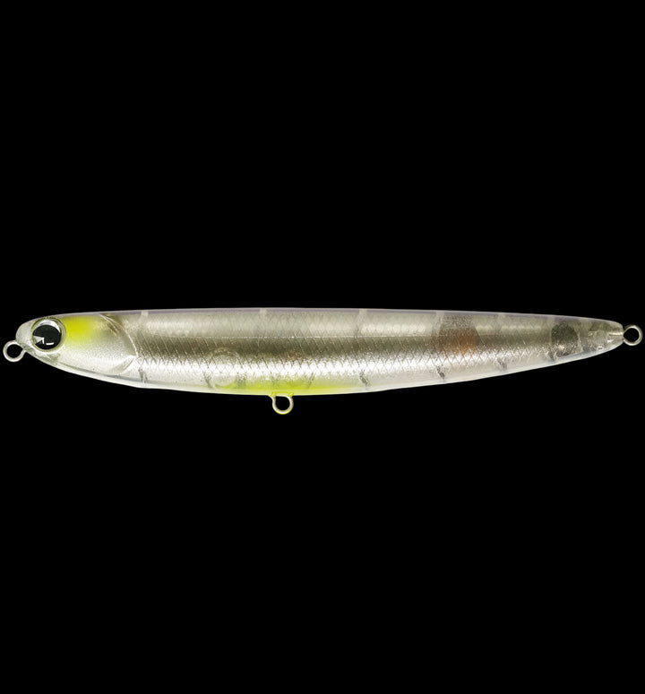 Ima Skimmer Walking Bait - #104 Chartreuse Shad-#109 Ghost Minnow-#135 Bone-#153 Blue Back Herring-#185 Chrome-#188 Ghost Chartreuse Herring-#191 Real Ghost Shad - Carolina Fishing Tackle LLC