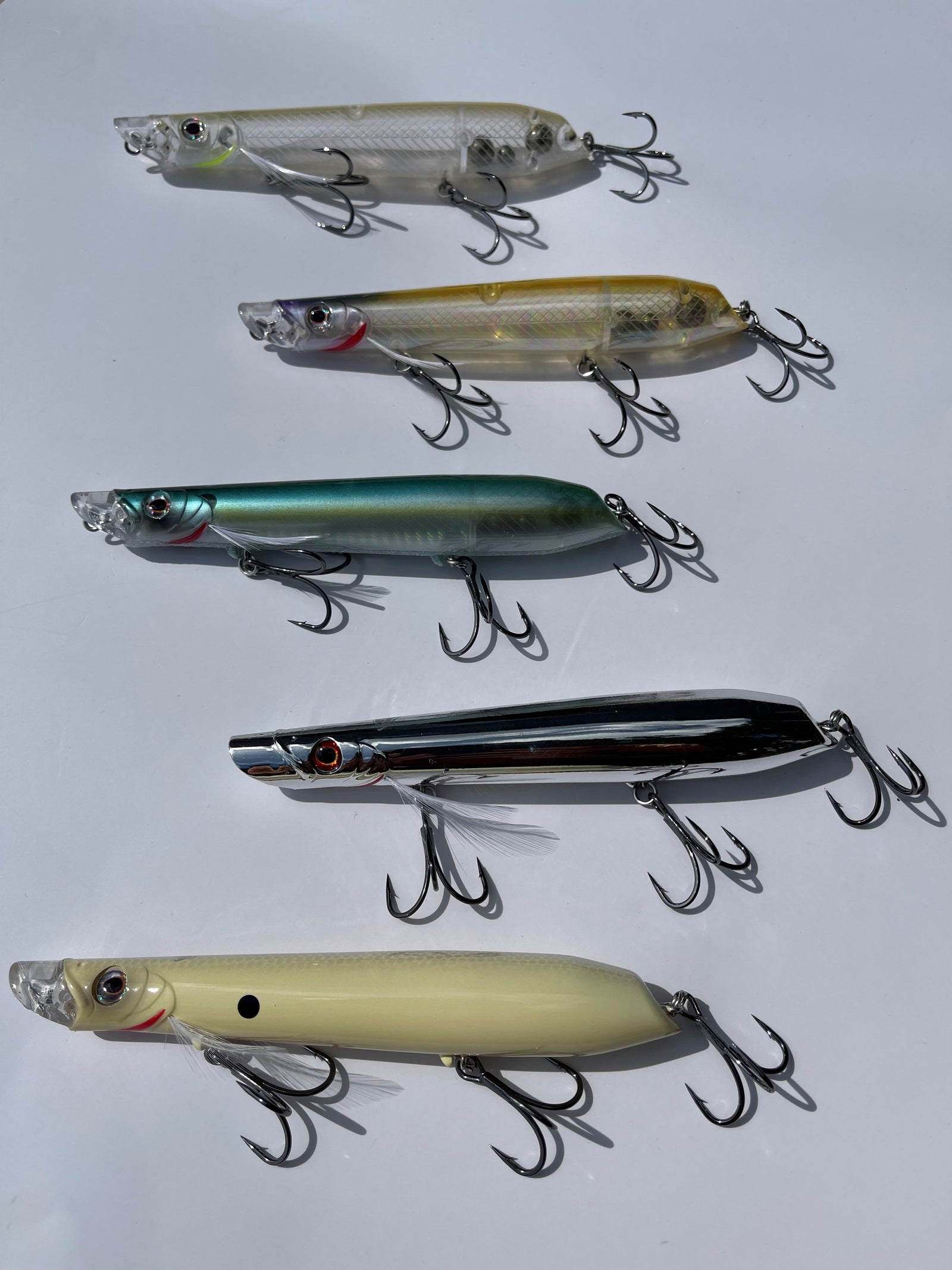 NEW Teckel Slashkicker Walking Bait - #006 Threadfin Shad-#007 Clear Ice-#008 Lime Ice-#010 Bone-#011 Chrome - Carolina Fishing Tackle LLC