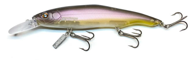 Nishine Lure Works Erie 115MD Jerkbait - BPB Smelt-Ghost Smelt-Hologram Smelt-Yellow Perch - Carolina Fishing Tackle LLC