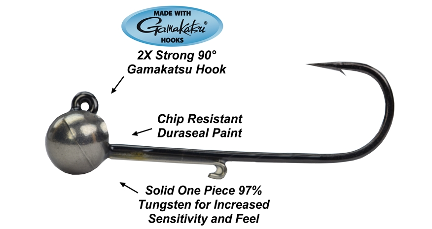 Picasso Tungsten Ball Jig - Plain / 1/8 oz 2/0-Plain / 3/16 oz 2/0-Plain / 1/4 oz 2/0-Plain / 3/8 oz 2/0-Plain / 3/16 oz 3/0-Plain / 1/4 oz 3/0-Plain / 3/8 oz 3/0 - Carolina Fishing Tackle LLC