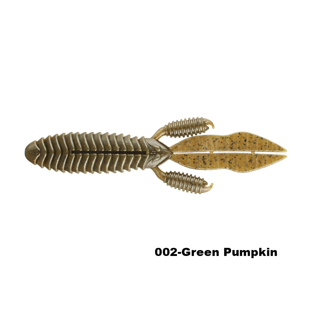 Reins Fishing 4” Punchin’ Predator 6pk Creature Bait - #005 Green Pumpkin Blue-#012 Junebug-#022 Black Blue Flake-#063 Spring Gill-#002 Green Pumpkin-#040 Green Pumpkin Silver-#043 Green Pumpkin Blue Laminate Silver - Carolina Fishing Tackle LLC