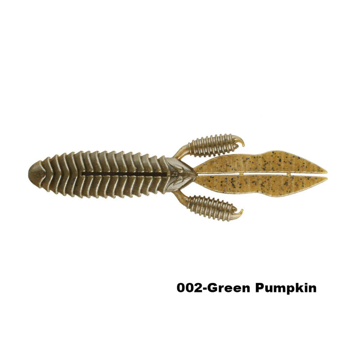 Reins Fishing 4” Punchin’ Predator 6pk Creature Bait - #005 Green Pumpkin Blue-#012 Junebug-#022 Black Blue Flake-#063 Spring Gill-#002 Green Pumpkin-#040 Green Pumpkin Silver-#043 Green Pumpkin Blue Laminate Silver - Carolina Fishing Tackle LLC