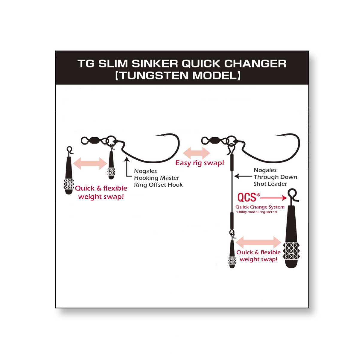 Varivas TG Slim Sinker Quick Changer - 5g (3/16 oz)-7g (1/4 oz)-10g (3/8 oz) - Carolina Fishing Tackle LLC