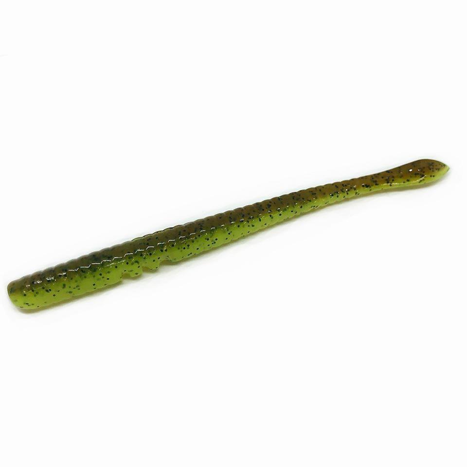 DSTYLE Torquee Straight 3.8" Worm 10pk - #DC005 Light Smoke-#DC044 Green Pumpkin MOEBI - Carolina Fishing Tackle LLC