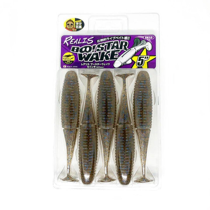 DUO Realis 5” BooStar Wake Swimbait 5pk - #F006 Watermelon/Red Flake-#F007 Sukapanon-#F008 Bluegill-#F018 Green Pumpkin Red Flake-#F019 Smoke/Silver Purple Flakes-#F020 Clear Copper Flake-#F030 Sparkle Shrimp-#F033 Olive Shrimp-#F034 Light Green Pumpkin Blue Flake-#F035 Pink Yoshinobori - Carolina Fishing Tackle LLC