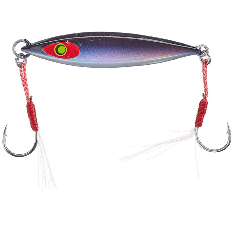 Damiki Fishing Tackle 3/4 oz Back Drop Spoon 2.5” - Black Holo-Chartreuse Shad-Holo Ayu-Spot Green-Holo Cyber Purple-Holo Cyber Gold - Carolina Fishing Tackle LLC