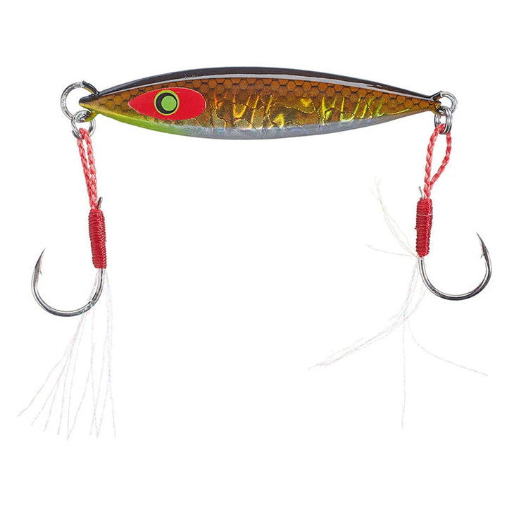 Damiki Fishing Tackle 3/4 oz Back Drop Spoon 2.5” - Black Holo-Chartreuse Shad-Holo Ayu-Spot Green-Holo Cyber Purple-Holo Cyber Gold - Carolina Fishing Tackle LLC