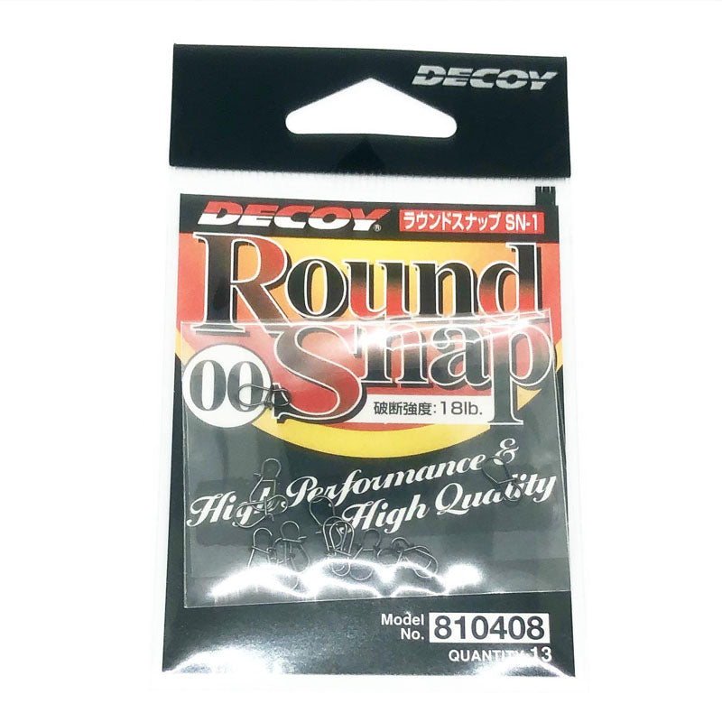 Decoy Round Snaps SN-1 - #00-18lb-13pk-#0-20lb-13pk-#1-22lb-13pk-#1.5-24lb-13pk - Carolina Fishing Tackle LLC