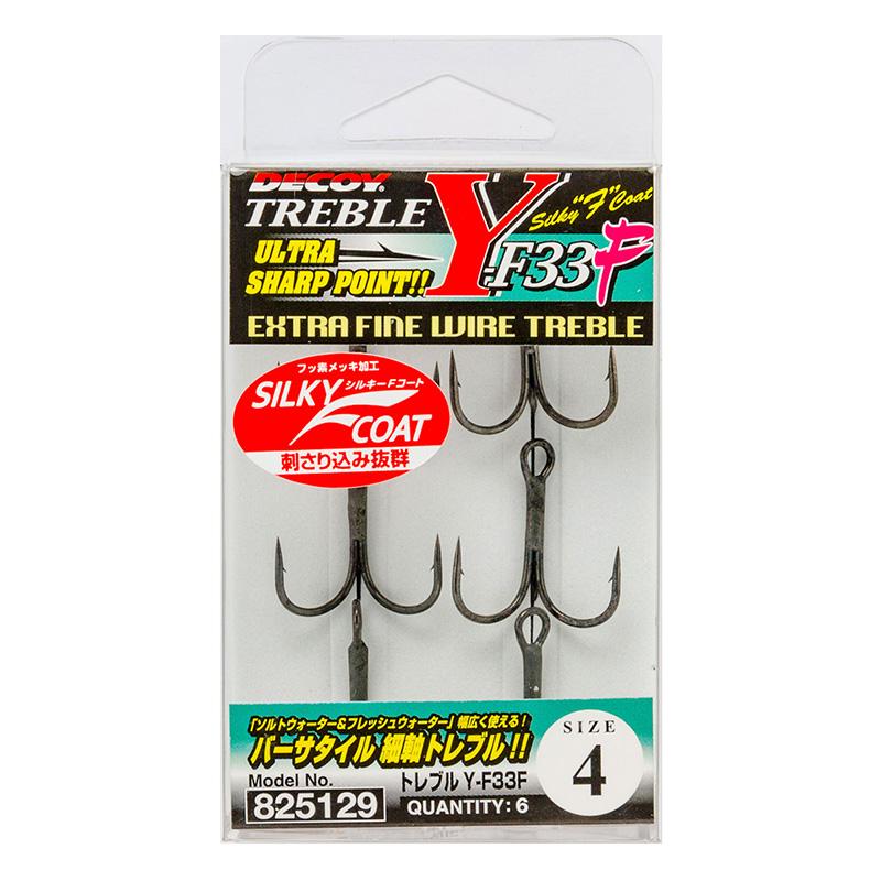 Decoy Y-F33F Treble Extra Fine Wire Ultra Sharp Point - #1 - 4pk - Carolina Fishing Tackle LLC