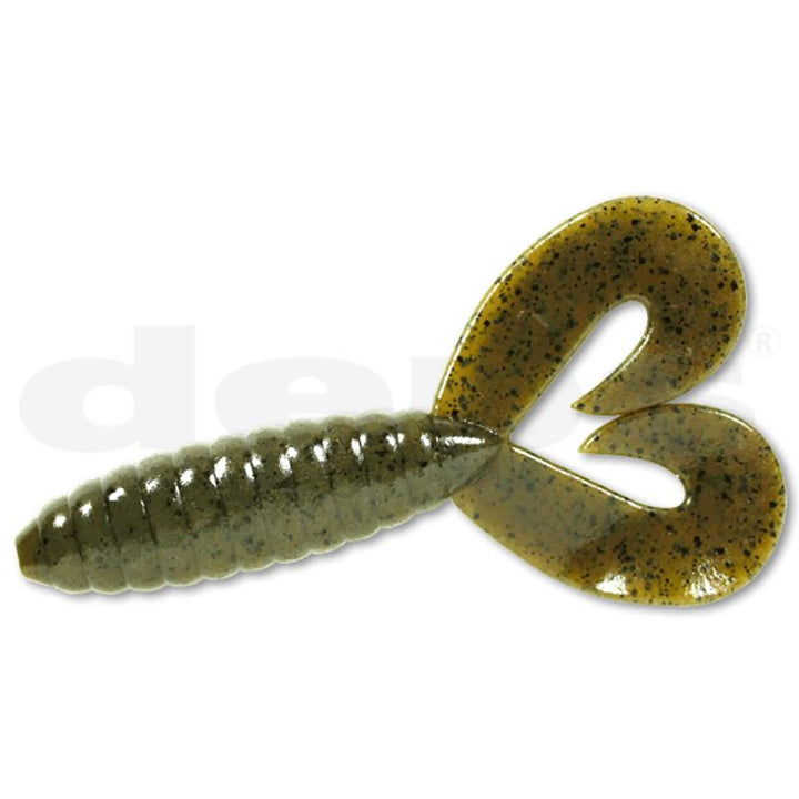 Deps 4.5" DEATHADDER Twin-Tail Grub 6pk - #02 Watermelon Seed-#28 Scuppernong-#40 Baby Bass-#58 Clear Rose Pepper-#64 Blue Gill-#88 Black/Red Flake - Carolina Fishing Tackle LLC
