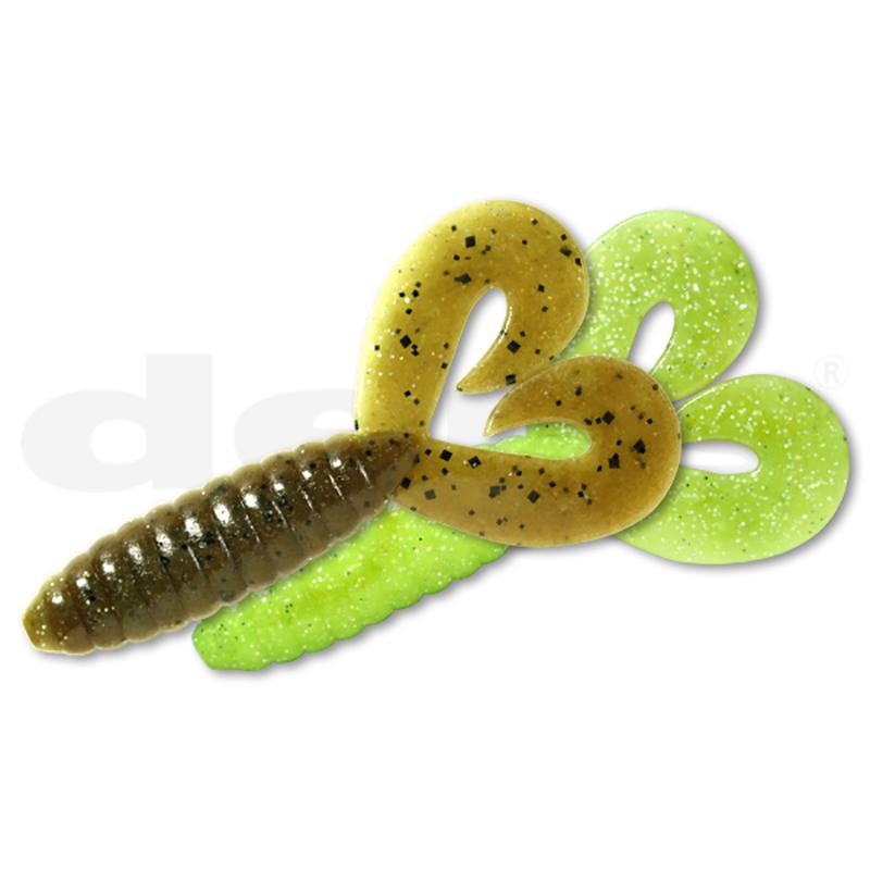 Deps 4.5" DEATHADDER Twin-Tail Grub 6pk - #02 Watermelon Seed-#28 Scuppernong-#40 Baby Bass-#58 Clear Rose Pepper-#64 Blue Gill-#88 Black/Red Flake - Carolina Fishing Tackle LLC