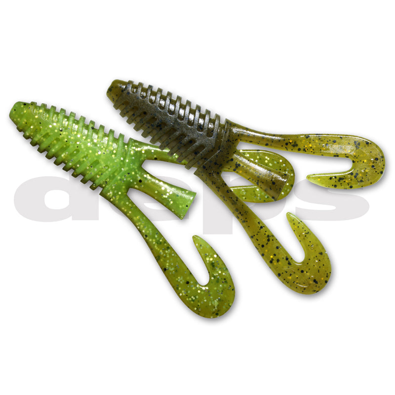Deps 4” Barbute (6pk) Creature Baits - #12 Green Pumpkin-#28 Scappanon-#52 Green Pumpkin Chartreuse-#71 Green Pumpkin / Blue Flake-#73 Tan Water Melon-#141 Sakura Baby / Blue Flake - Carolina Fishing Tackle LLC