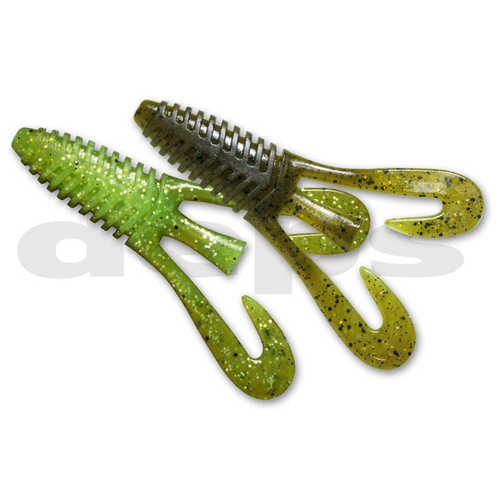 Deps 4” Barbute (6pk) Creature Baits - #12 Green Pumpkin-#28 Scappanon-#52 Green Pumpkin Chartreuse-#71 Green Pumpkin / Blue Flake-#73 Tan Water Melon-#141 Sakura Baby / Blue Flake - Carolina Fishing Tackle LLC