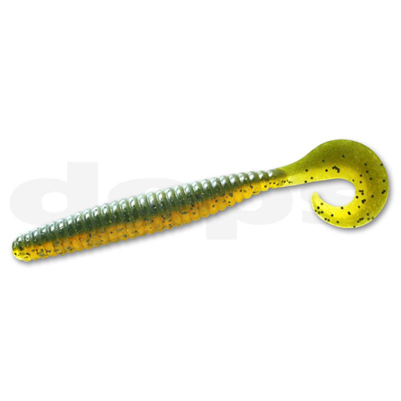 Deps 4” DEATHADDER Grub (8pk) - #13 Cinnamon/Green Flake-#15 Clear Pepper/Red Flake - Carolina Fishing Tackle LLC