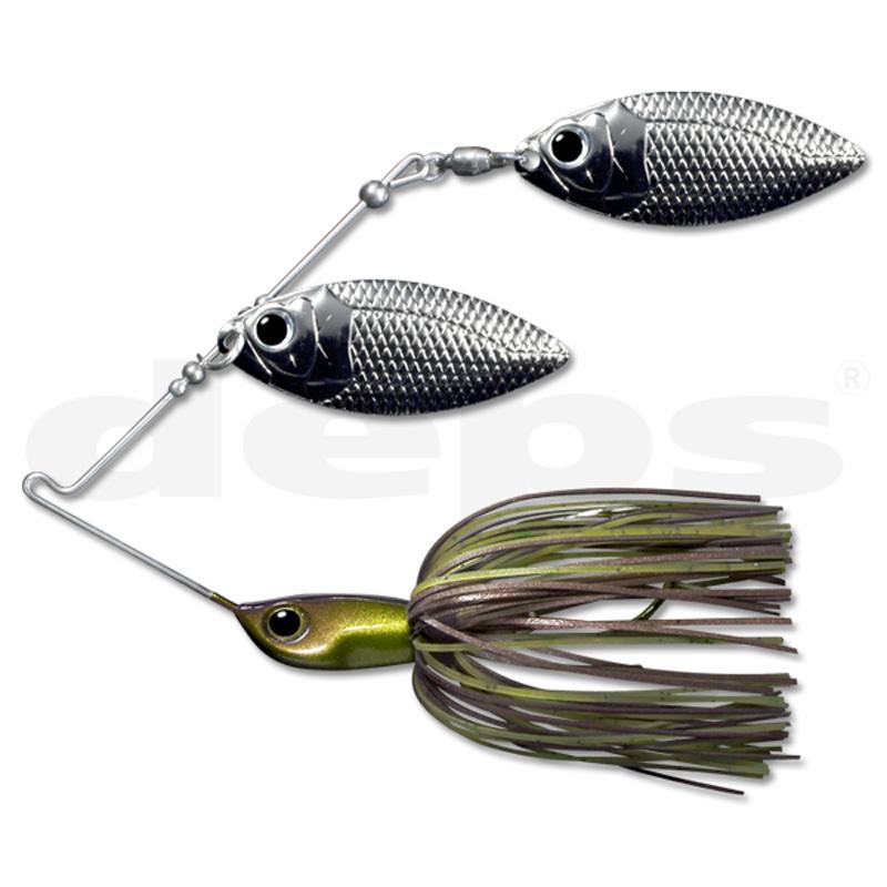 Deps B Custom 1/2 oz Spinnerbait (DW) - #03 Blue Smoke-#06 Black Gold-#14 Albino - Carolina Fishing Tackle LLC