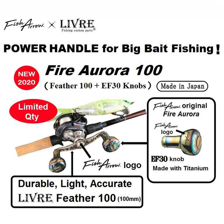 Fish Arrow x LIVRE Fire Aurora 100 Titanium Handles - Premium Reel Parts from Fish Arrow - Just $250! Shop now at Carolina Fishing Tackle LLC