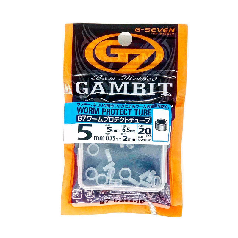 G-SEVEN Worm Protect Tube Clear Small - 4mm-2mm-20pk-5mm-2mm-20pk-6mm-2mm-20pk - Carolina Fishing Tackle LLC