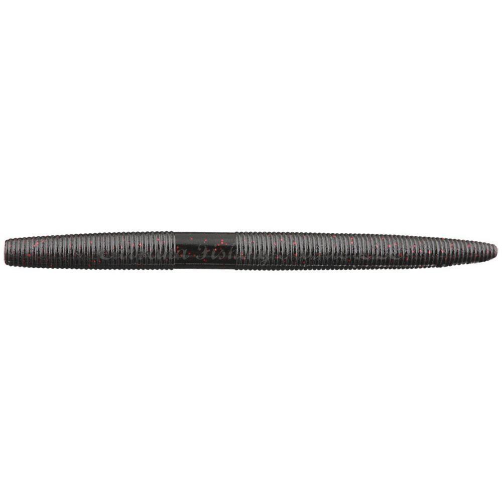 Gary Yamamoto 7” Senko Worm (5pk) - #051 Black Small Red Flake - Carolina Fishing Tackle LLC
