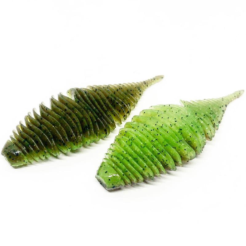Geecrack 2” Bellows Gill 8pk - #005 Green Pumpkin-#220 Green Pumpkin/Chart-#348 Sunburn WM Gill - Carolina Fishing Tackle LLC