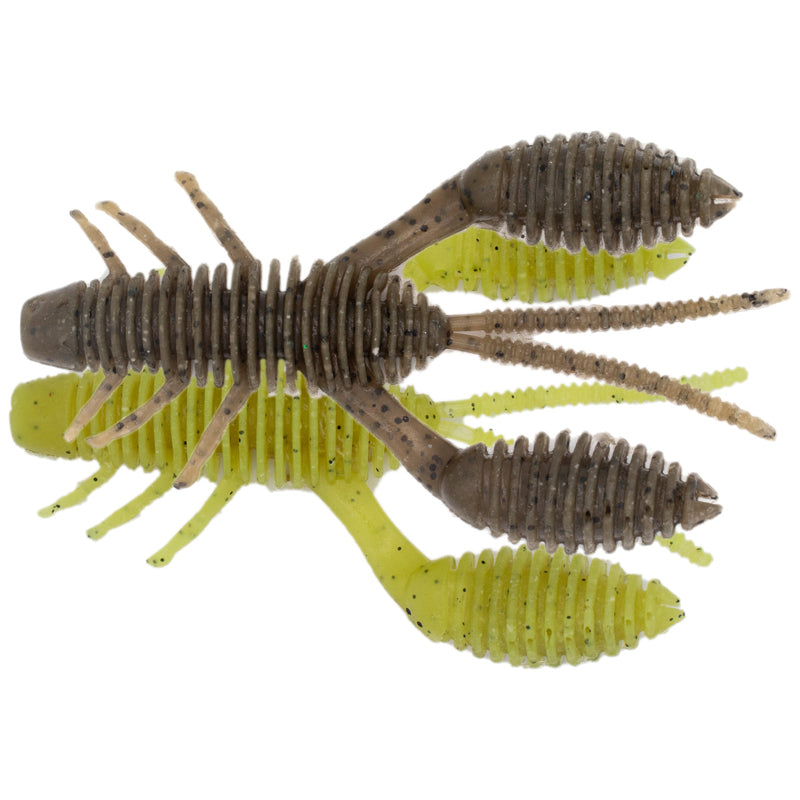 Geecrack 3.5” Bellows Craw - #030 Smokin' Gold-#220 Green Pumpkin Chart-#LV Solar Flare-#371 Bloody Craw - Carolina Fishing Tackle LLC